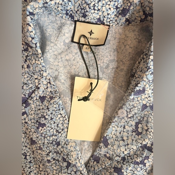 Tuckernuck Royal Shirt Dress Blue Hydrangea XS - Picture 6 of 7